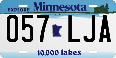 MN license plate 057LJA