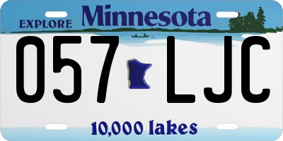 MN license plate 057LJC