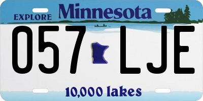 MN license plate 057LJE