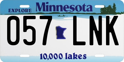 MN license plate 057LNK