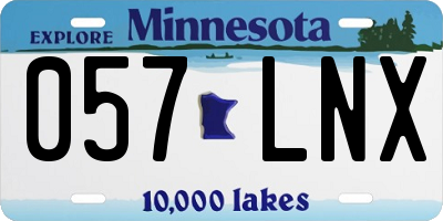 MN license plate 057LNX