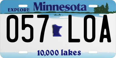 MN license plate 057LOA