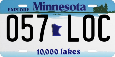 MN license plate 057LOC