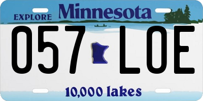 MN license plate 057LOE