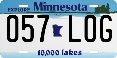 MN license plate 057LOG