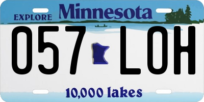 MN license plate 057LOH