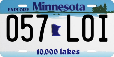 MN license plate 057LOI