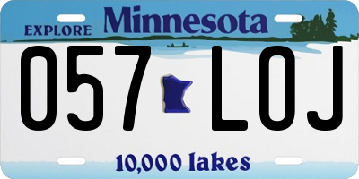 MN license plate 057LOJ