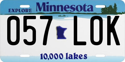 MN license plate 057LOK