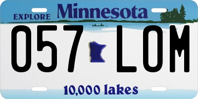 MN license plate 057LOM