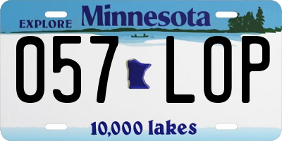 MN license plate 057LOP