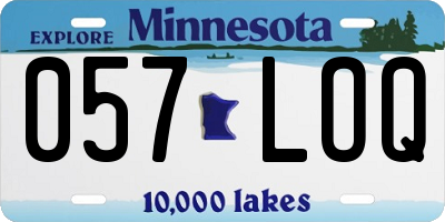MN license plate 057LOQ