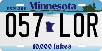 MN license plate 057LOR
