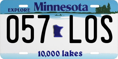 MN license plate 057LOS