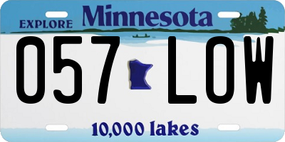 MN license plate 057LOW
