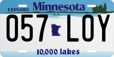 MN license plate 057LOY