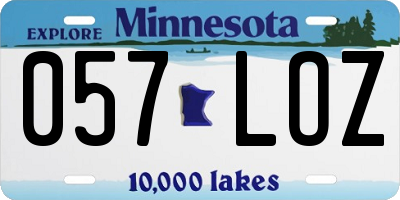 MN license plate 057LOZ