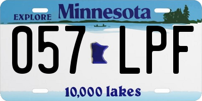 MN license plate 057LPF