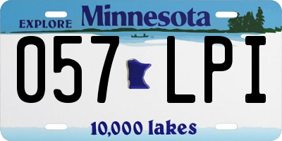 MN license plate 057LPI