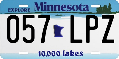 MN license plate 057LPZ