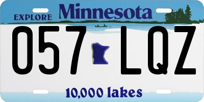 MN license plate 057LQZ