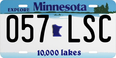 MN license plate 057LSC