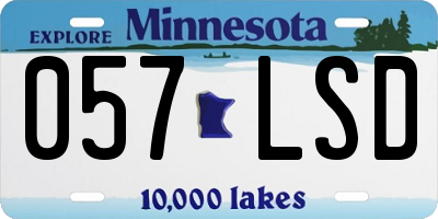 MN license plate 057LSD