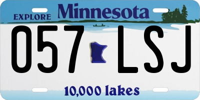 MN license plate 057LSJ