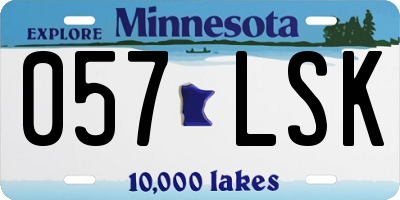 MN license plate 057LSK