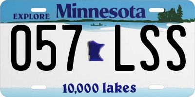 MN license plate 057LSS
