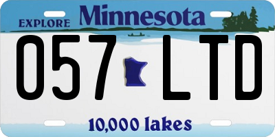 MN license plate 057LTD