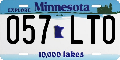 MN license plate 057LTO