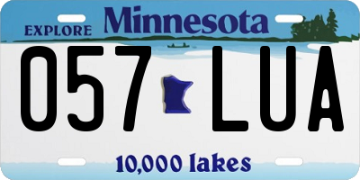 MN license plate 057LUA