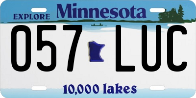 MN license plate 057LUC