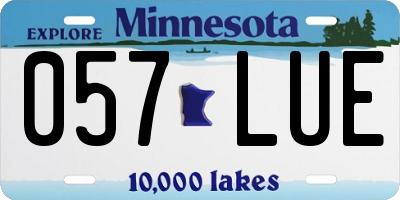 MN license plate 057LUE