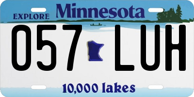 MN license plate 057LUH