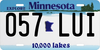 MN license plate 057LUI