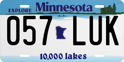 MN license plate 057LUK