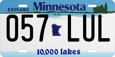 MN license plate 057LUL
