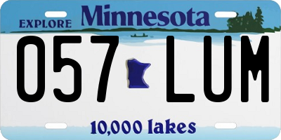 MN license plate 057LUM