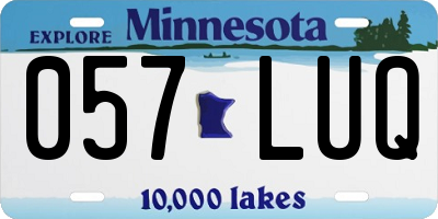 MN license plate 057LUQ