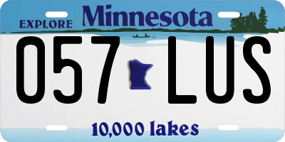 MN license plate 057LUS