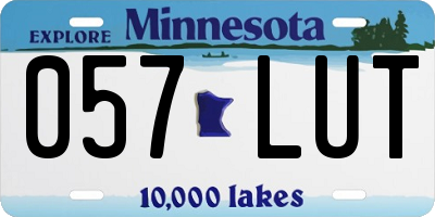 MN license plate 057LUT