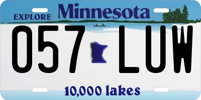 MN license plate 057LUW