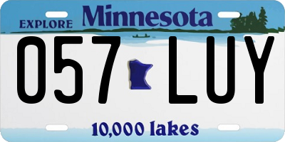MN license plate 057LUY