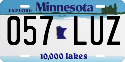MN license plate 057LUZ
