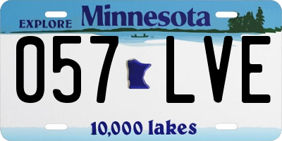MN license plate 057LVE