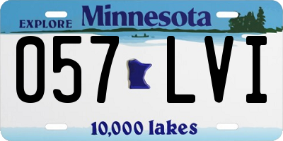 MN license plate 057LVI