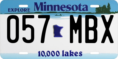 MN license plate 057MBX