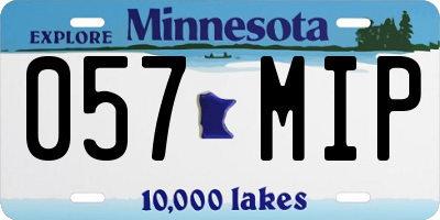 MN license plate 057MIP